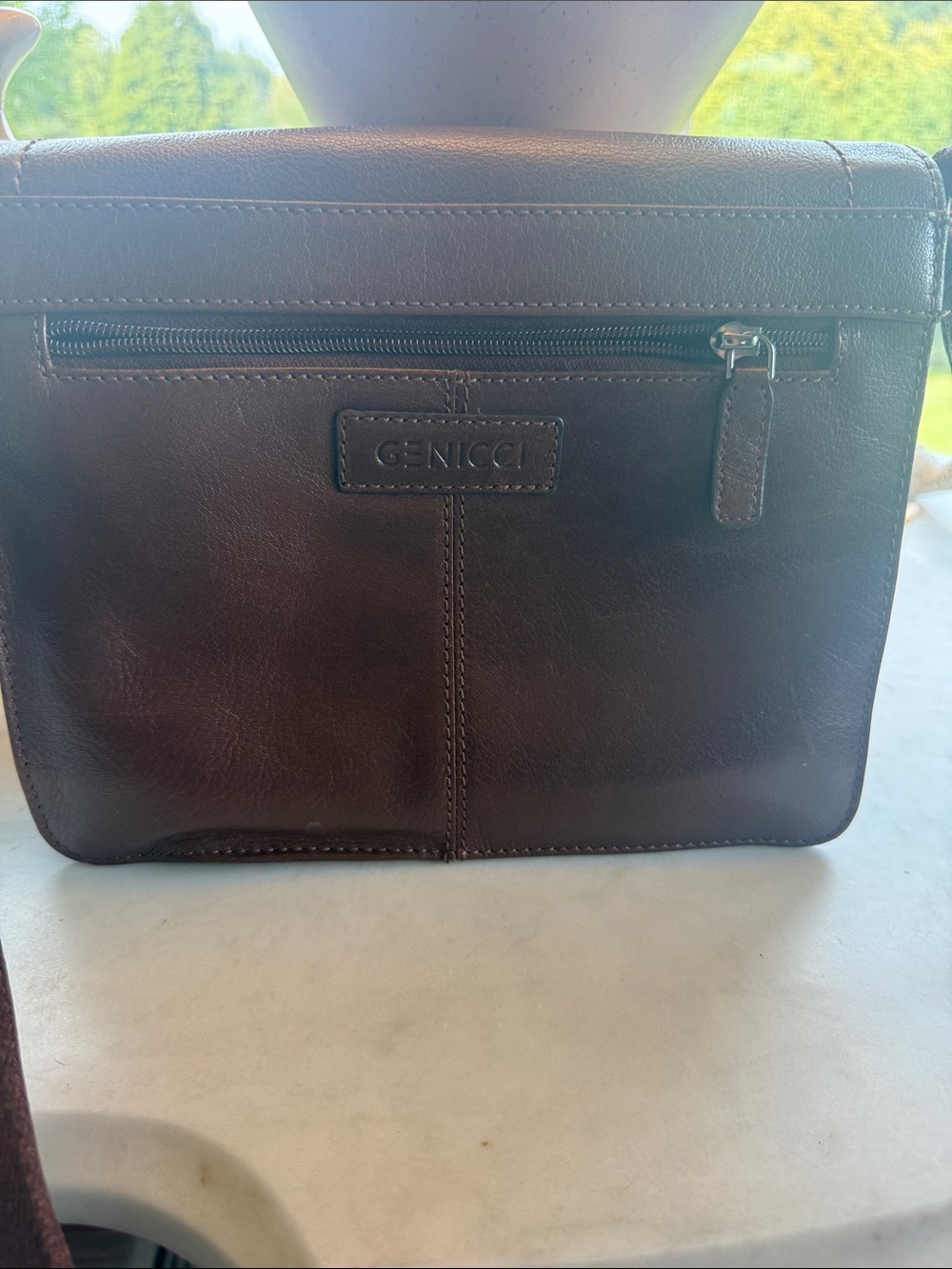 Women’s Genicci Leather Chocolate Brown Leather Crossbody Bag